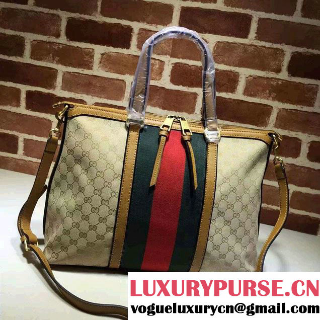 Gucci Rania Original GG Canvas Top Handle Medium Bag 309621 Apricot