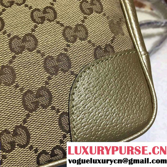 Gucci Bree Original GG Canvas Top Handle Small Bag 353121 Gold