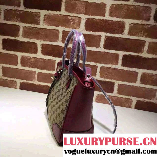 Gucci Bree Original GG Canvas Top Handle Small Bag 353121 Date Red