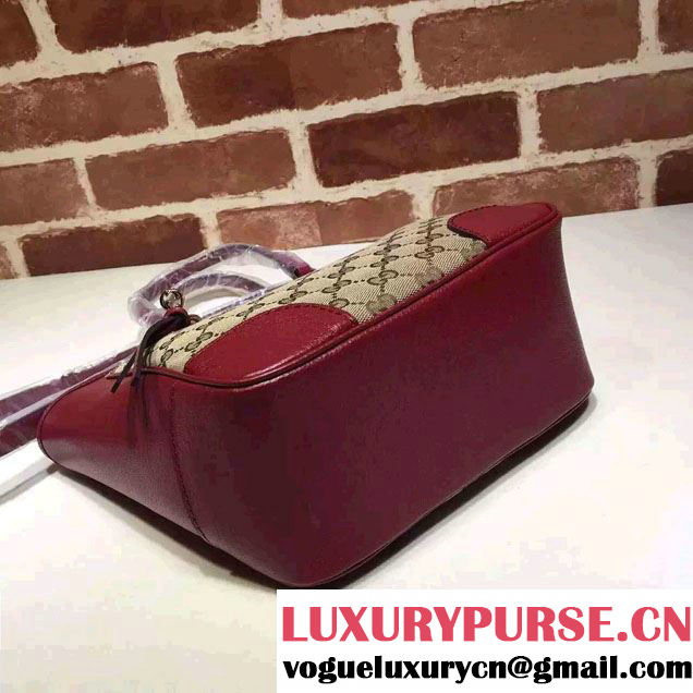 Gucci Bree Original GG Canvas Top Handle Small Bag 353121 Date Red