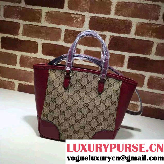 Gucci Bree Original GG Canvas Top Handle Small Bag 353121 Date Red