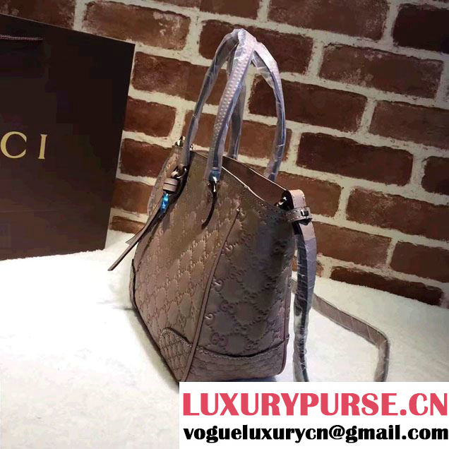 Gucci Bree Guccissima Leather Top Handle Small Bag 353121 Nude Pink