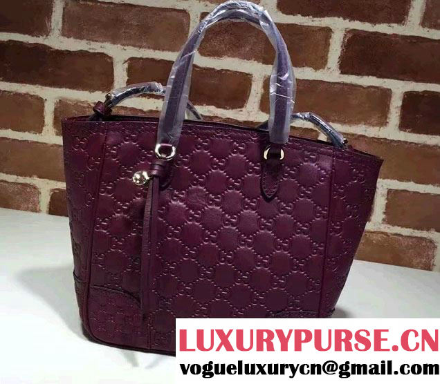 Gucci Bree Guccissima Leather Top Handle Small Bag 353121 Purple