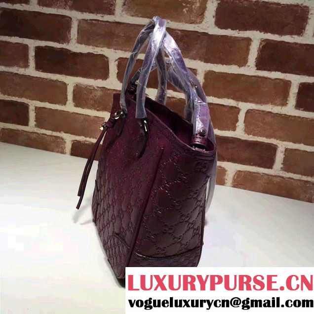 Gucci Bree Guccissima Leather Top Handle Small Bag 353121 Purple