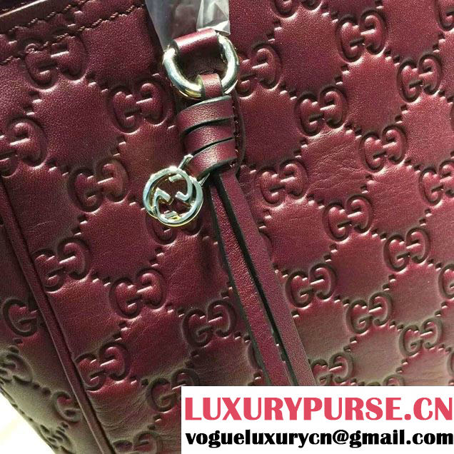 Gucci Bree Guccissima Leather Top Handle Small Bag 353121 Purple