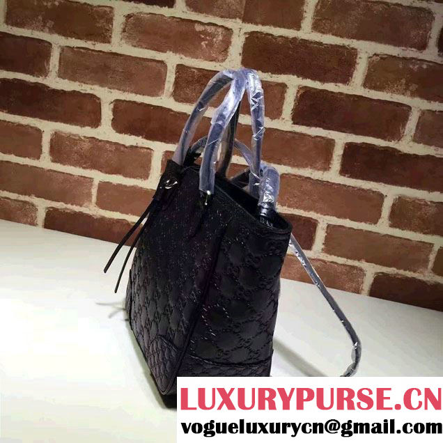 Gucci Bree Guccissima Leather Top Handle Small Bag 353121 Black