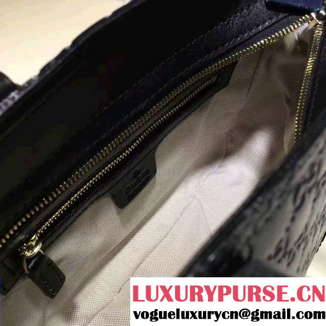 Gucci Bree Guccissima Leather Top Handle Small Bag 353121 Black