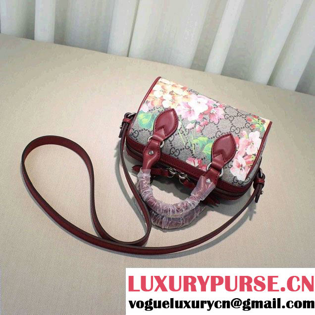Gucci GG Supreme Mini Top Handle Mini Bag 432123 Red Blooms 2016