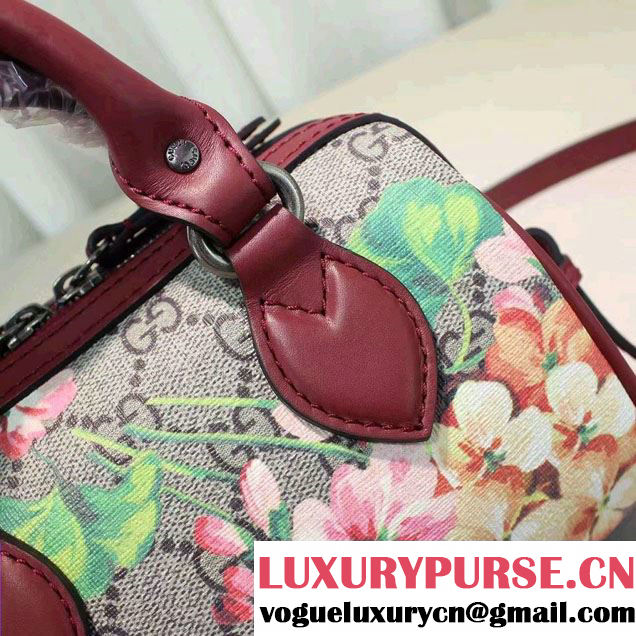 Gucci GG Supreme Mini Top Handle Mini Bag 432123 Red Blooms 2016