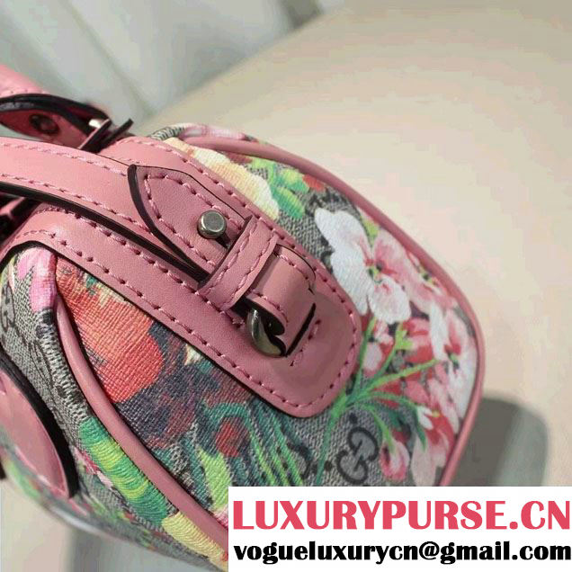 Gucci GG Supreme Mini Top Handle Mini Bag 432123 Pink Blooms 2016