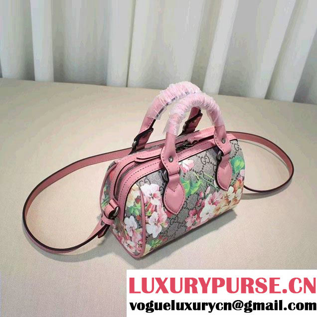 Gucci GG Supreme Mini Top Handle Mini Bag 432123 Pink Blooms 2016