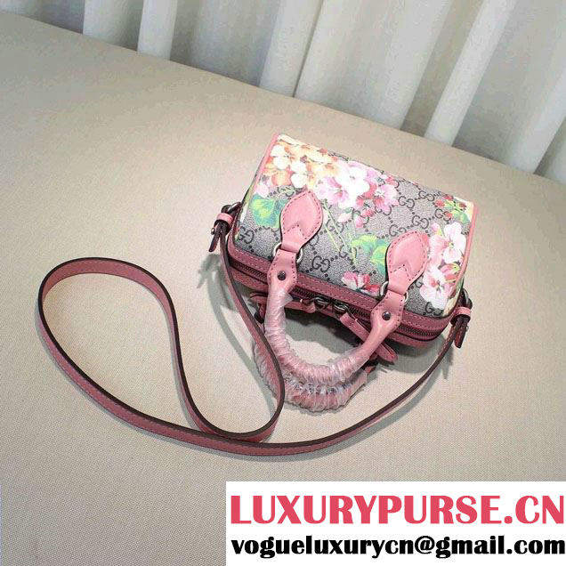 Gucci GG Supreme Mini Top Handle Mini Bag 432123 Pink Blooms 2016