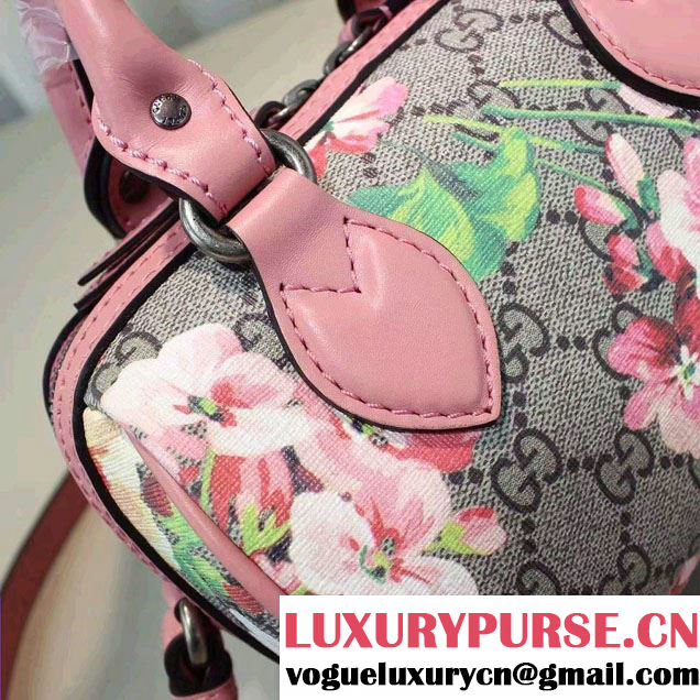 Gucci GG Supreme Mini Top Handle Mini Bag 432123 Pink Blooms 2016