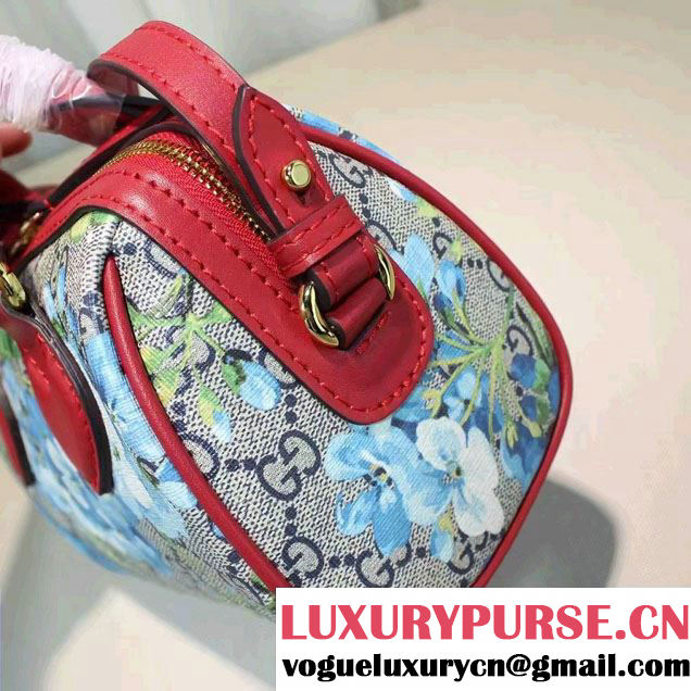 Gucci GG Supreme Mini Top Handle Mini Bag 432123 Blue Blooms 2016