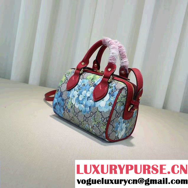 Gucci GG Supreme Mini Top Handle Mini Bag 432123 Blue Blooms 2016