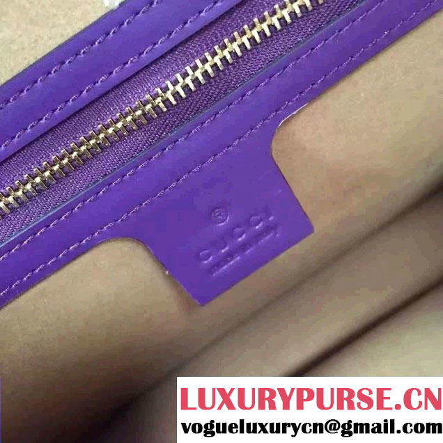 Gucci Signature Leather Padlock Top Handle Small Bag 428207 Purple 2016