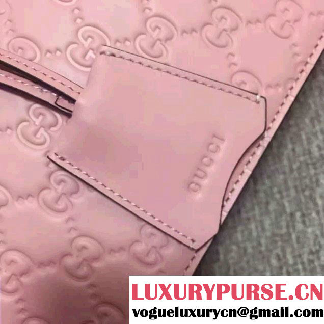 Gucci Signature Leather Padlock Top Handle Small Bag 428207 Pink 2016