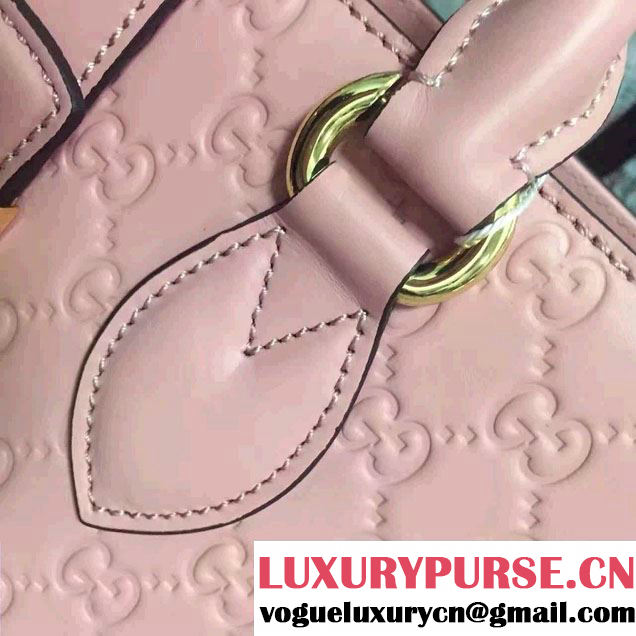 Gucci Signature Leather Padlock Top Handle Small Bag 428207 Pink 2016