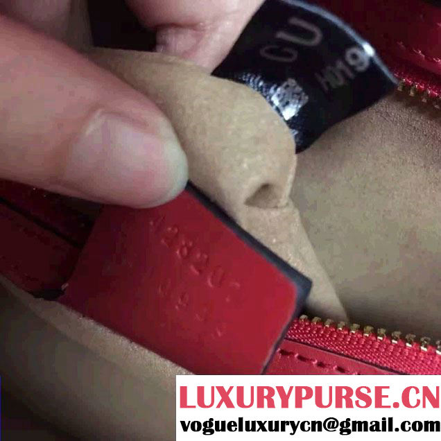 Gucci Signature Leather Padlock Top Handle Small Bag 428207 Red 2016
