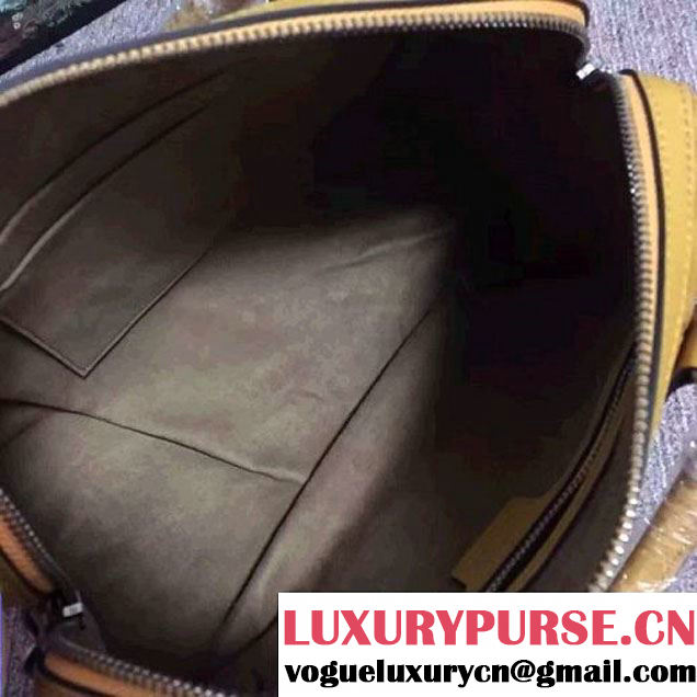 Gucci Arabesque GG Supreme and Leather Top Handle Small Boston Bag 409529 Yellow 2016