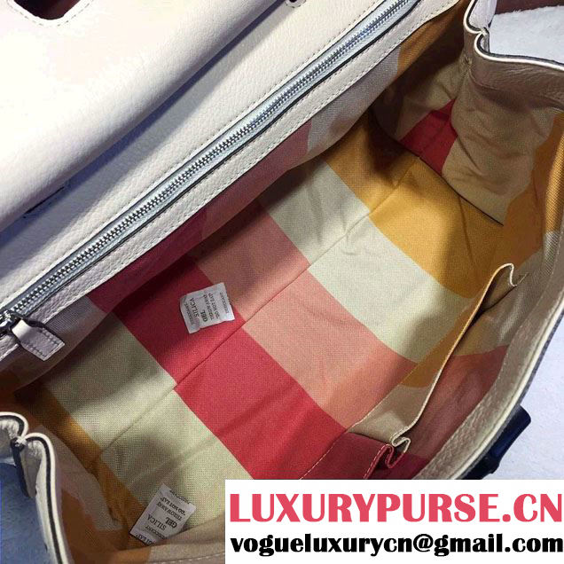 Gucci Bamboo Daily Leather Top Handle Large Bag 370830 White