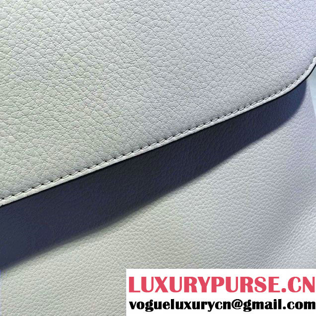Gucci Bamboo Daily Leather Top Handle Large Bag 370830 White