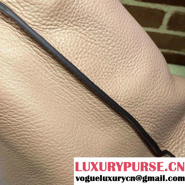 Gucci Bamboo Daily Leather Top Handle Large Bag 370830 Nude Pink