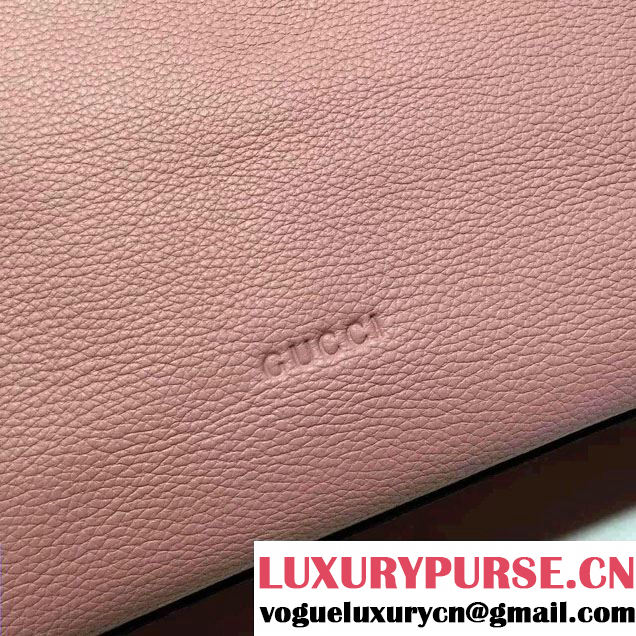 Gucci Bamboo Daily Leather Top Handle Large Bag 370830 Pink