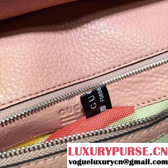 Gucci Bamboo Daily Leather Top Handle Large Bag 370830 Pink