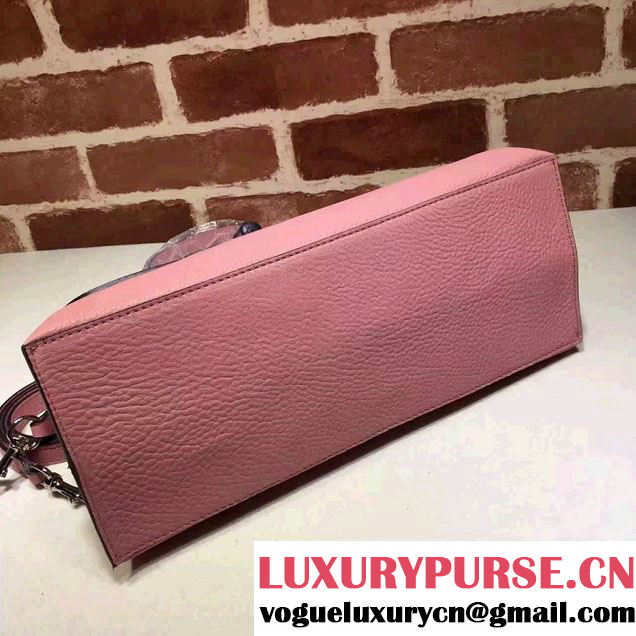 Gucci Bamboo Daily Leather Top Handle Medium Bag 392013 Pink