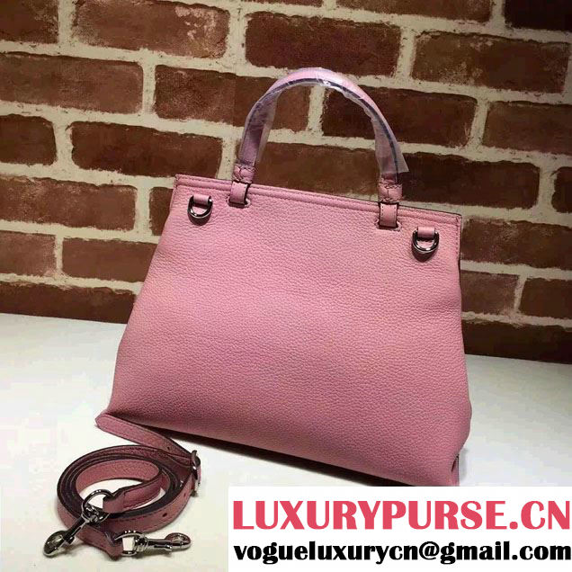 Gucci Bamboo Daily Leather Top Handle Medium Bag 392013 Pink