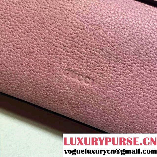 Gucci Bamboo Daily Leather Top Handle Medium Bag 392013 Pink