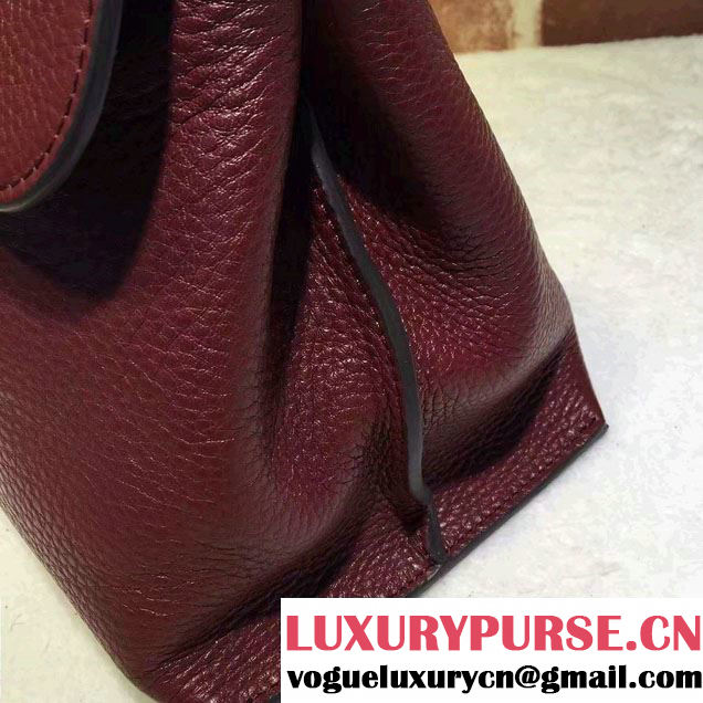Gucci Bamboo Daily Leather Top Handle Medium Bag 392013 Burgundy