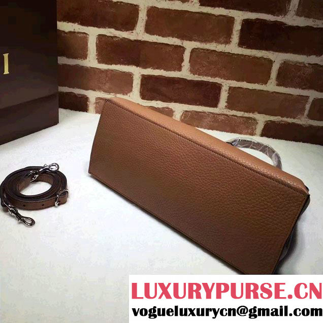 Gucci Bamboo Daily Leather Top Handle Medium Bag 392013 Brown