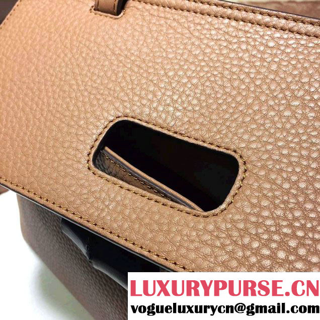 Gucci Bamboo Daily Leather Top Handle Medium Bag 392013 Brown