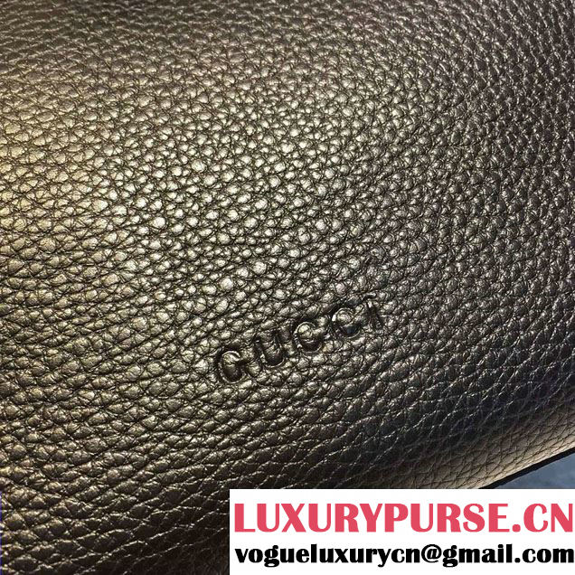Gucci Bamboo Daily Leather Top Handle Medium Bag 392013 Black