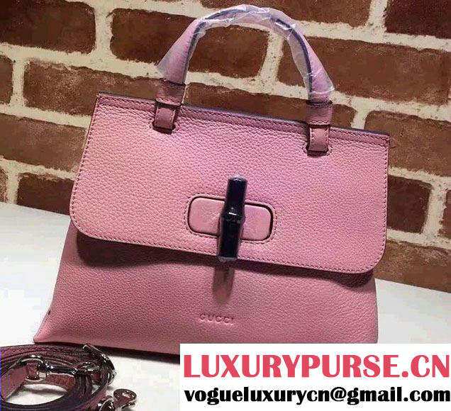 Gucci Bamboo Daily Leather Top Handle Small Bag 370831 Pink