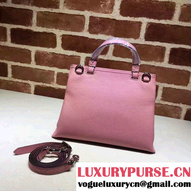 Gucci Bamboo Daily Leather Top Handle Small Bag 370831 Pink