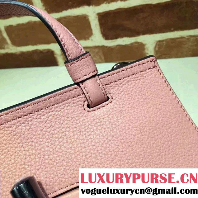 Gucci Bamboo Daily Leather Top Handle Small Bag 370831 Pink