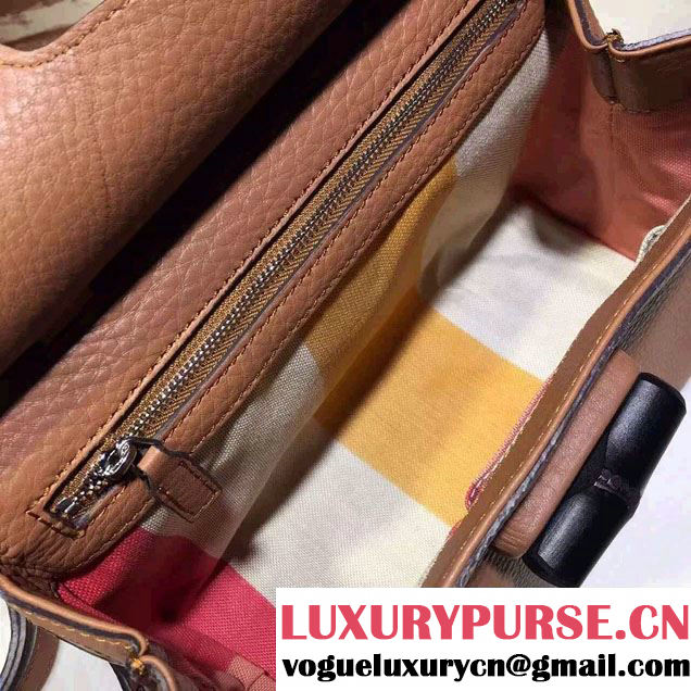 Gucci Bamboo Daily Leather Top Handle Small Bag 370831 Brown