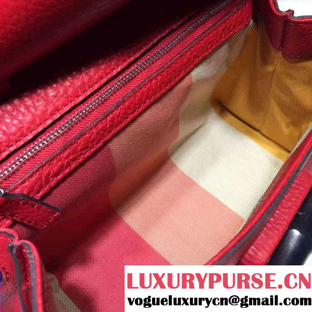 Gucci Bamboo Daily Leather Top Handle Small Bag 370831 Red