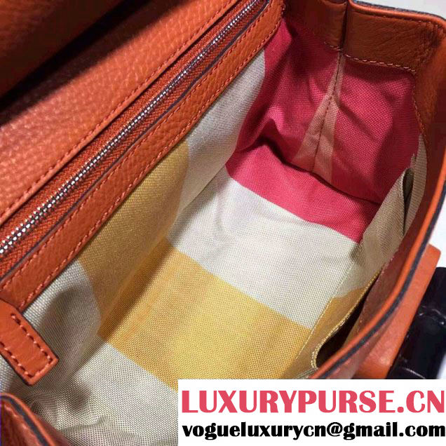 Gucci Bamboo Daily Leather Top Handle Small Bag 370831 Orange
