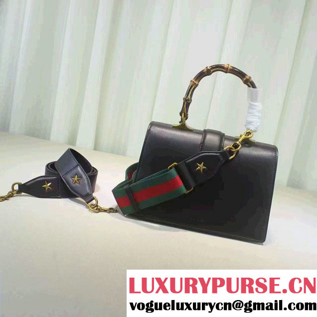 Gucci Dionysus Leather Top Handle Medium Bag 448075 Black/Green/Red 2016