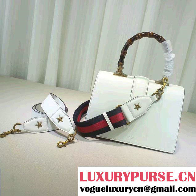 Gucci Dionysus Leather Top Handle Medium Bag 448075 White/Blue/Red 2016