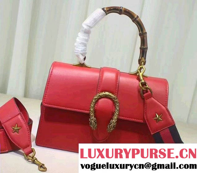 Gucci Dionysus Leather Top Handle Medium Bag 448075 Red 2016