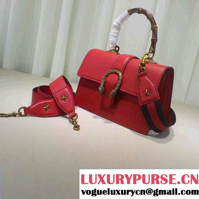 Gucci Dionysus Leather Top Handle Medium Bag 448075 Red 2016