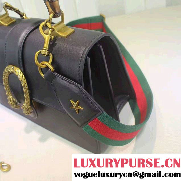 Gucci Dionysus Leather Top Handle Medium Bag 448075 Black 2016