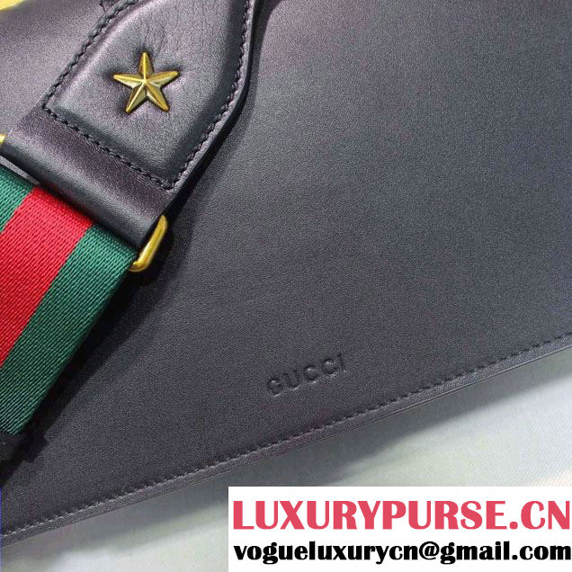 Gucci Dionysus Leather Top Handle Medium Bag 448075 Black 2016