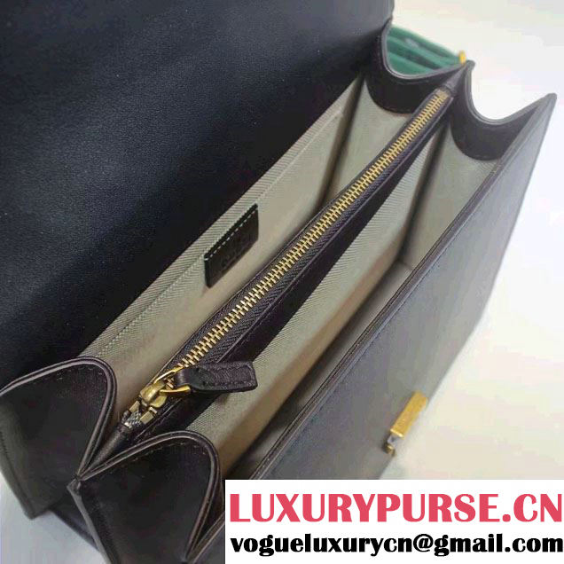 Gucci Dionysus Leather Top Handle Medium Bag 448075 Black 2016