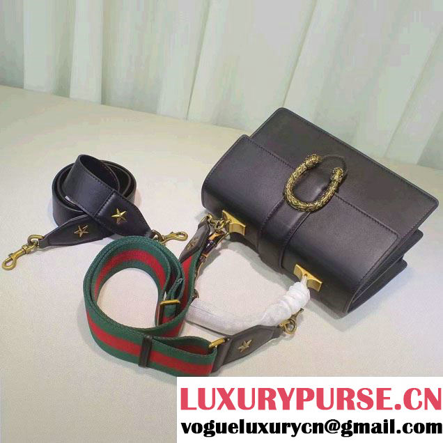 Gucci Dionysus Leather Top Handle Medium Bag 448075 Black 2016